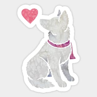 White Shepherd watercolour Sticker